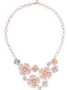 Rose Gold Floral Statement Necklace - Women Jewelry